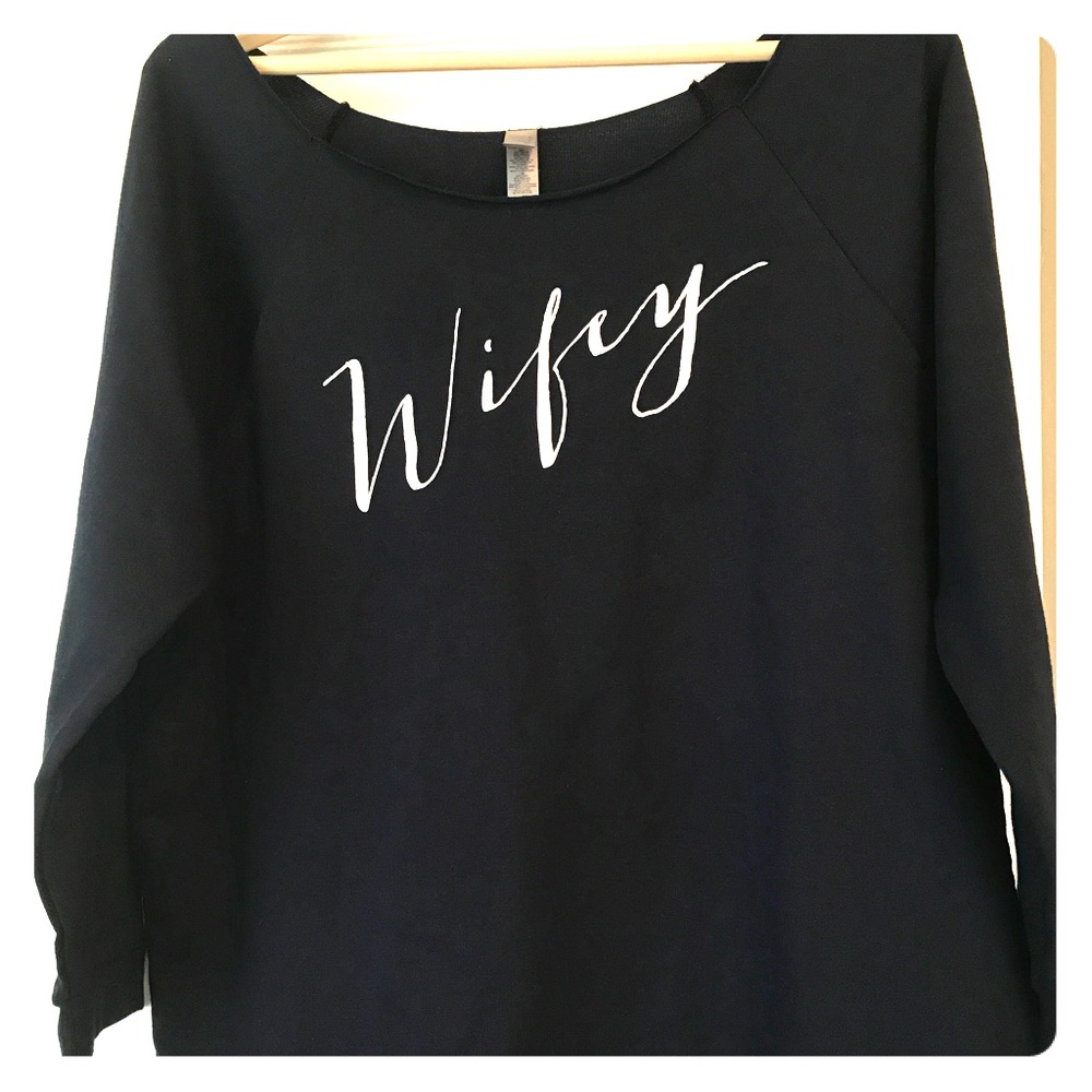 Off the Shoulder “Wifey” Sweater